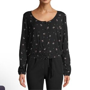 No Boundaries Floral Black Women's Top